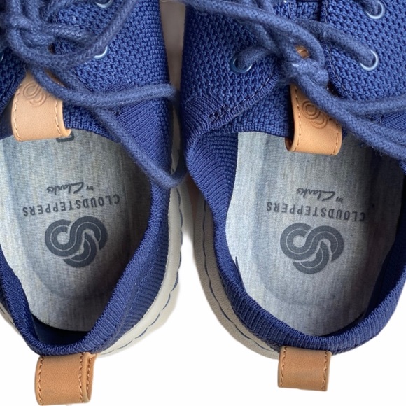Mens Clarks Cloudsteppers Navy Blue Sneakers - Picture 6 of 8